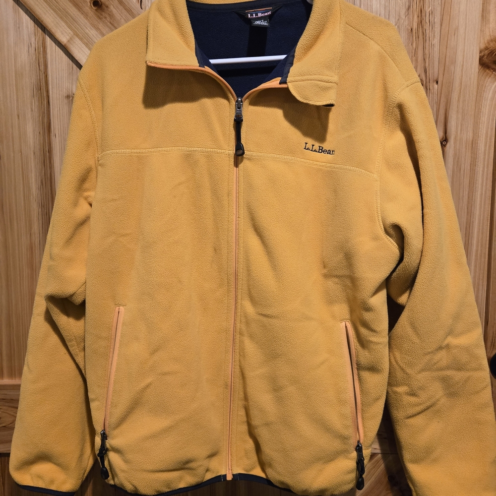 L.L. Bean Vintage Yellow Fleece Jacket Mens Small